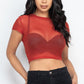 Sexy Mesh Sheer Short Sleeve Crop Top