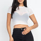 Sexy Mesh Sheer Short Sleeve Crop Top
