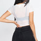 Sexy Mesh Sheer Short Sleeve Crop Top