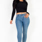 Long Sleeve Round Neck Basic Crop Top