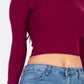 Long Sleeve Round Neck Basic Crop Top