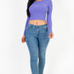 Long Sleeve Round Neck Basic Crop Top