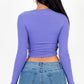 Long Sleeve Round Neck Basic Crop Top
