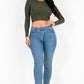 Long Sleeve Round Neck Basic Crop Top