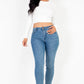 Long Sleeve Round Neck Basic Crop Top