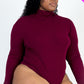 Plus Size Ribbed Turtle Neck Long Sleeve Bodysuit