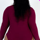 Plus Size Ribbed Turtle Neck Long Sleeve Bodysuit