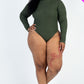 Plus Size Ribbed Turtle Neck Long Sleeve Bodysuit
