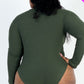 Plus Size Ribbed Turtle Neck Long Sleeve Bodysuit