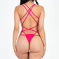 Sexy Solid Color Crisscross Back V-neck Bodysuit