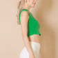 Ribbed One Shoulder Cross Strap Crop Top