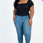 Casual Ruched Puff Sleeve Ribbed Knit Solid Top