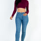 Crew Neck Long Sleeve Cropped Top