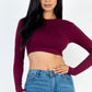Crew Neck Long Sleeve Cropped Top