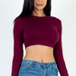 Crew Neck Long Sleeve Cropped Top