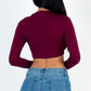 Crew Neck Long Sleeve Cropped Top