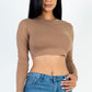 Crew Neck Long Sleeve Cropped Top
