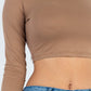 Crew Neck Long Sleeve Cropped Top