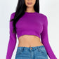 Crew Neck Long Sleeve Cropped Top