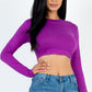 Crew Neck Long Sleeve Cropped Top