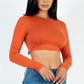 Crew Neck Long Sleeve Cropped Top