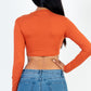 Crew Neck Long Sleeve Cropped Top