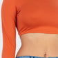 Crew Neck Long Sleeve Cropped Top