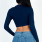 Crew Neck Long Sleeve Cropped Top