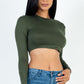 Crew Neck Long Sleeve Cropped Top