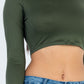 Crew Neck Long Sleeve Cropped Top