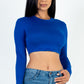 Crew Neck Long Sleeve Cropped Top