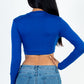 Crew Neck Long Sleeve Cropped Top