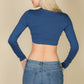 Crew Neck Long Sleeve Cropped Top