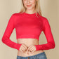 Crew Neck Long Sleeve Cropped Top