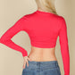 Crew Neck Long Sleeve Cropped Top
