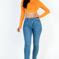 Crew Neck Long Sleeve Cropped Top