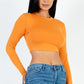 Crew Neck Long Sleeve Cropped Top