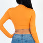 Crew Neck Long Sleeve Cropped Top