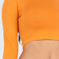 Crew Neck Long Sleeve Cropped Top