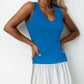 Ribbed V-Neck Sleeveless Top