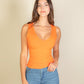 Ribbed V-Neck Sleeveless Top