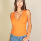 Ribbed V-Neck Sleeveless Top