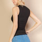 Ribbed V-Neck Sleeveless Top
