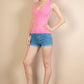 Ribbed V-Neck Sleeveless Top