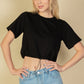 French Terry Toggle Drawstring Crop Top