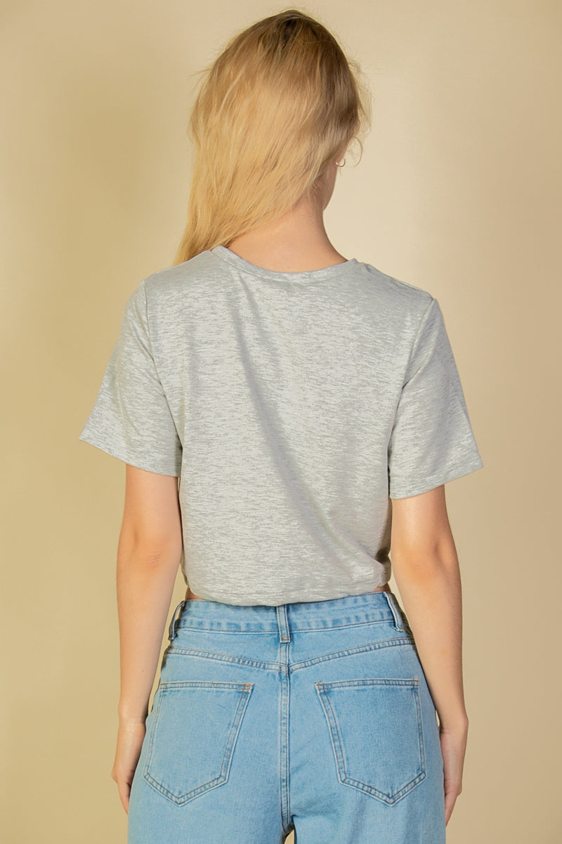 French Terry Toggle Drawstring Crop Top
