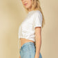 French Terry Toggle Drawstring Crop Top