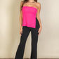 Side Slit Bandeau Tube Top