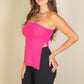 Side Slit Bandeau Tube Top