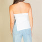 Side Slit Bandeau Tube Top